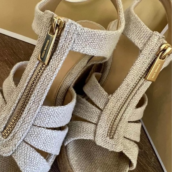 MK Berkeley Canvas Wedge Sandals - Picture 9 of 10